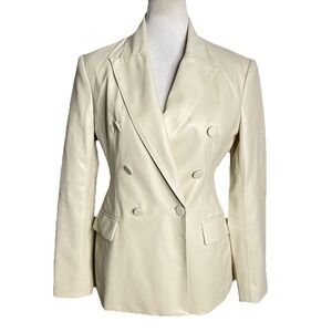 Zara Ivory Double-Breasted Blazer